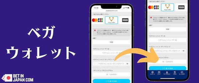 Kakekkorinrinのdeposit vega wallet