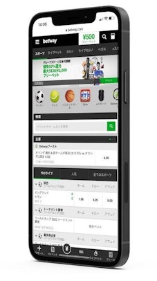 Betwayモバイル版ホーム