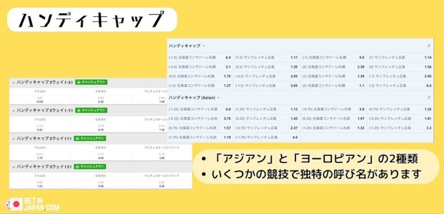 ブックメーカー市場ハンディキャップ
